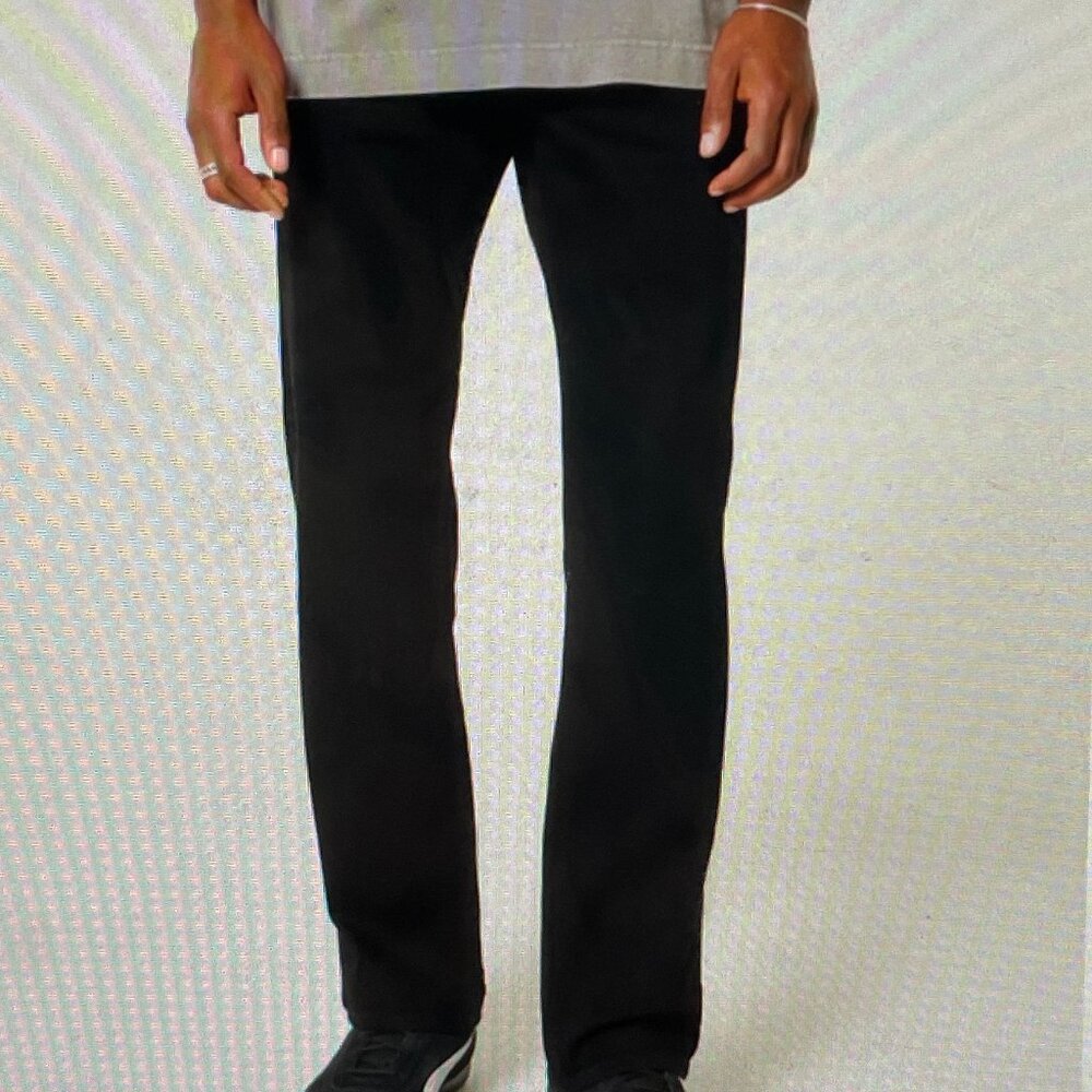 Hollister, Deep, Black No Fade Straight Jeans, Mens
